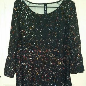 NWOT Agnes & Dora Black and Sprinkles Walker Dress